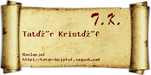 Tatár Kristóf névjegykártya