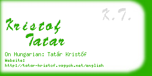 kristof tatar business card