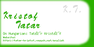 kristof tatar business card